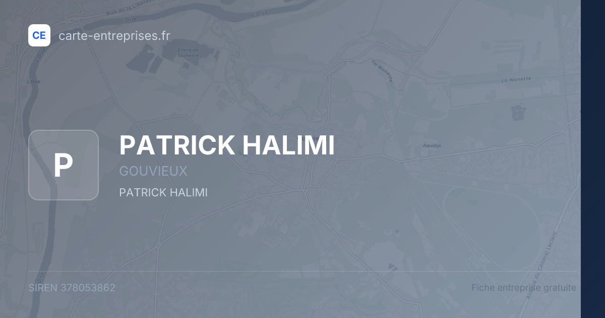 PATRICK HALIMI — 378053862 — fiche entreprise