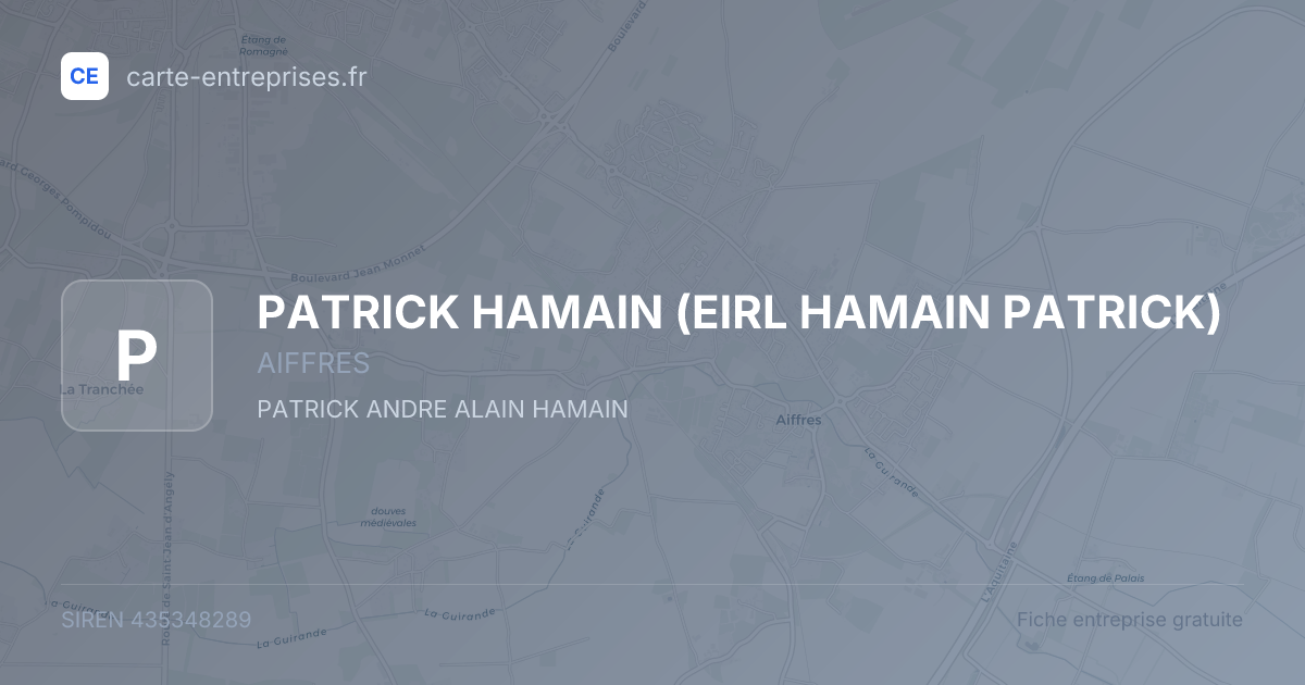 PATRICK HAMAIN (EIRL HAMAIN PATRICK) — 435348289 — fiche entreprise