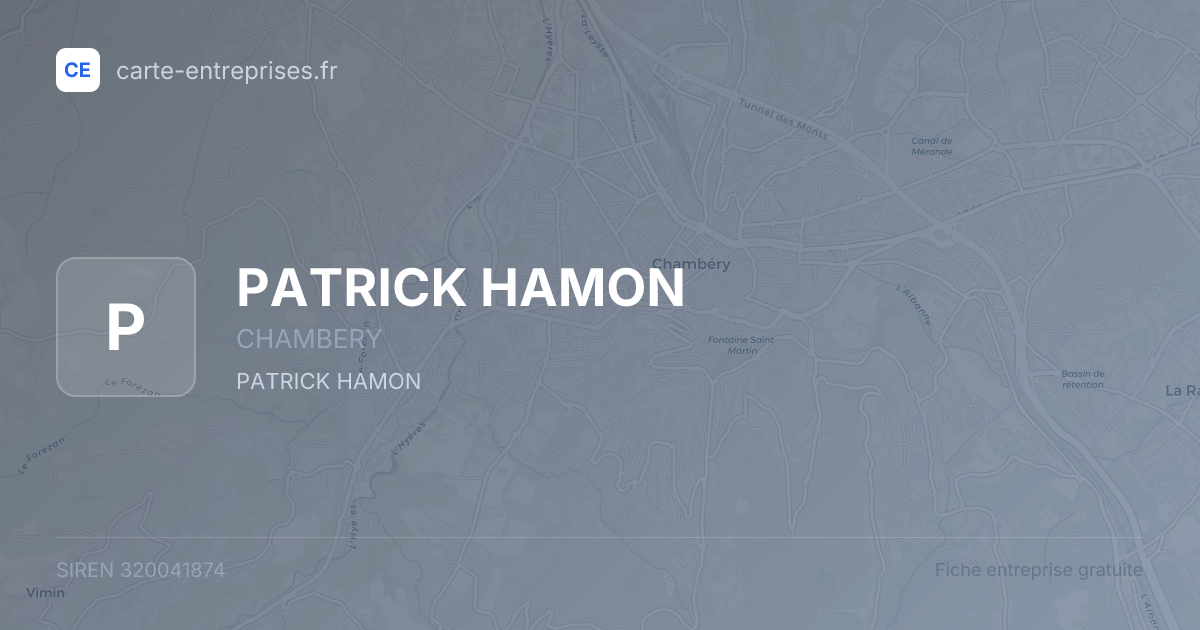 PATRICK HAMON — 320041874 — fiche entreprise