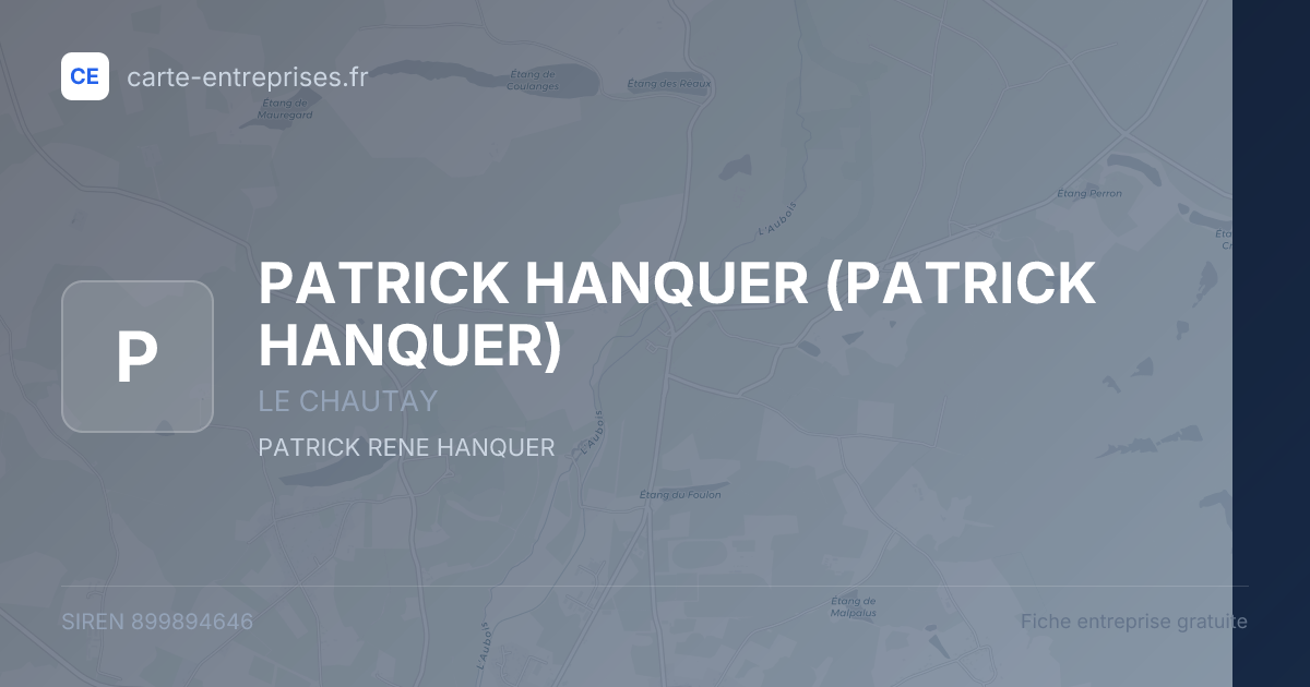 PATRICK HANQUER — 899894646 — fiche entreprise