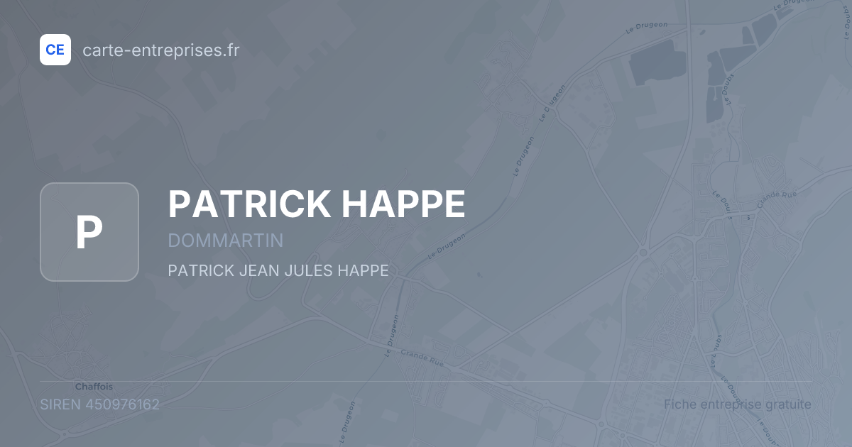 PATRICK HAPPE — 450976162 — fiche entreprise