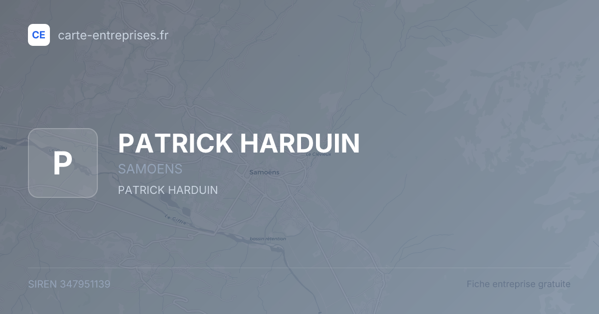 PATRICK HARDUIN — 347951139 — fiche entreprise