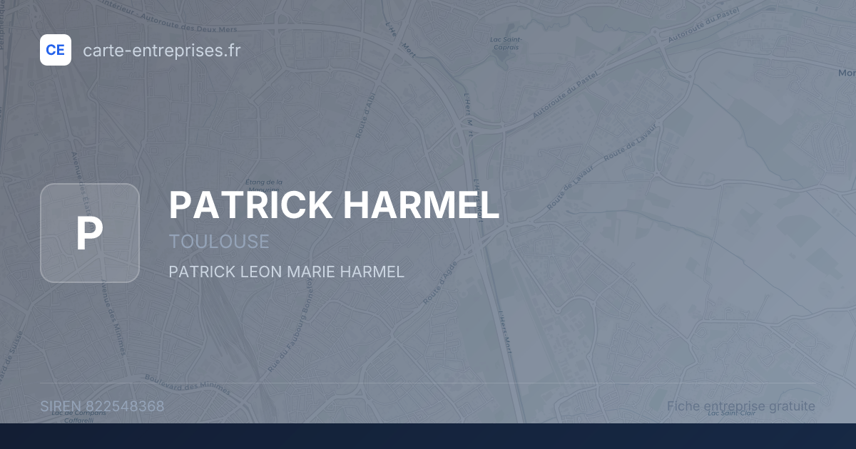 PATRICK HARMEL — 822548368 — fiche entreprise
