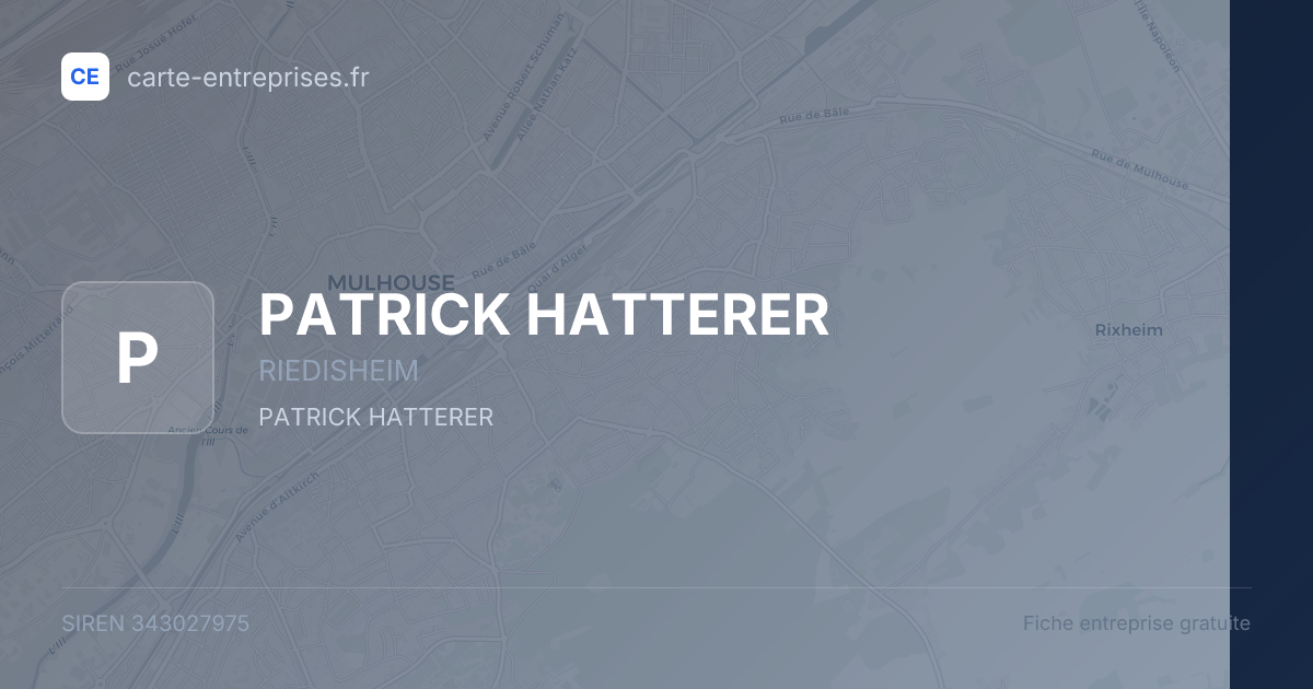 PATRICK HATTERER — 343027975 — fiche entreprise