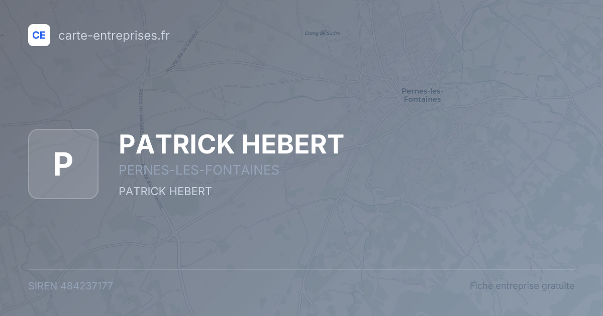PATRICK HEBERT — 484237177 — fiche entreprise