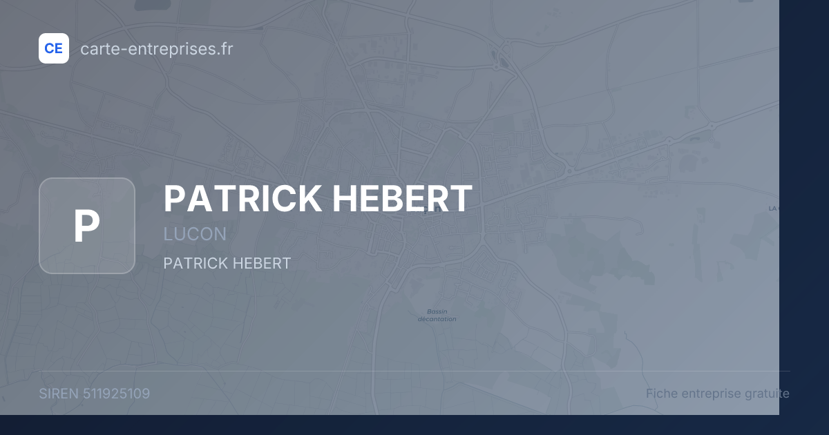 PATRICK HEBERT — 511925109 — fiche entreprise