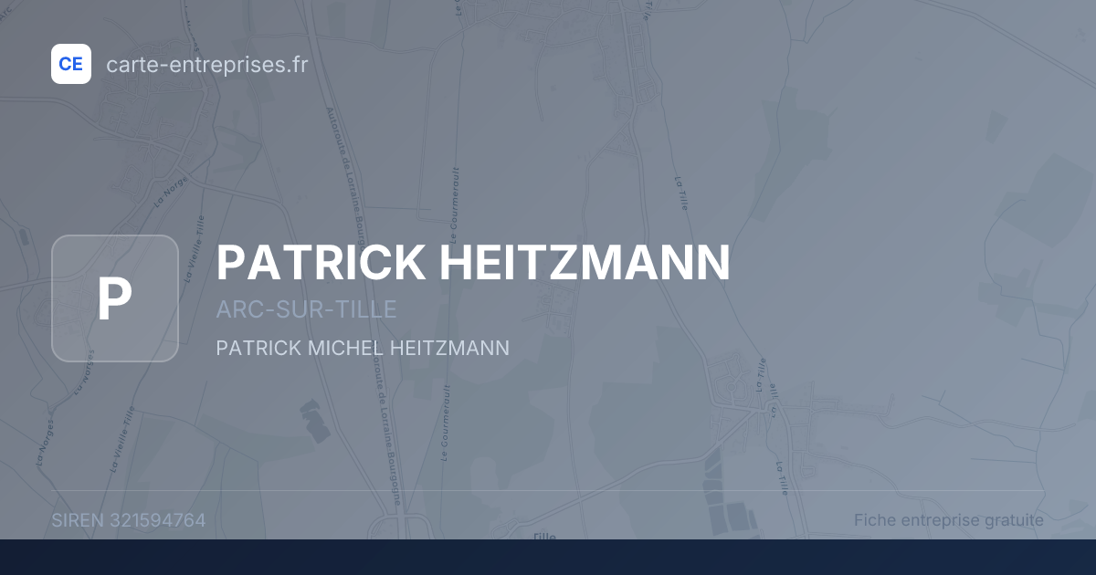 PATRICK HEITZMANN — 321594764 — fiche entreprise