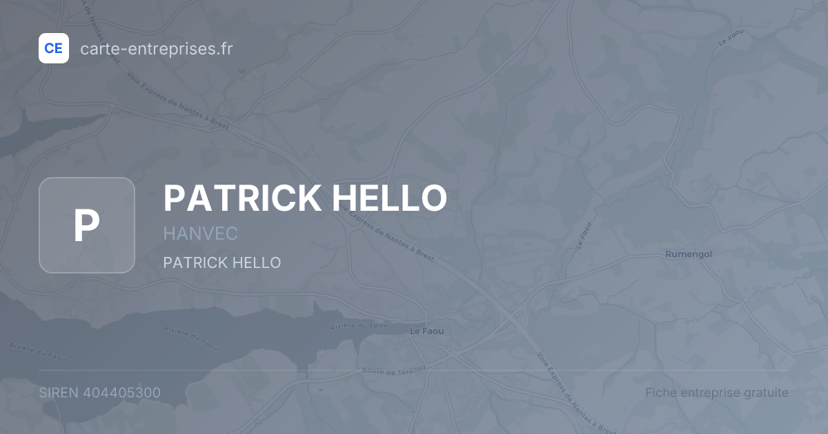 PATRICK HELLO — 404405300 — fiche entreprise