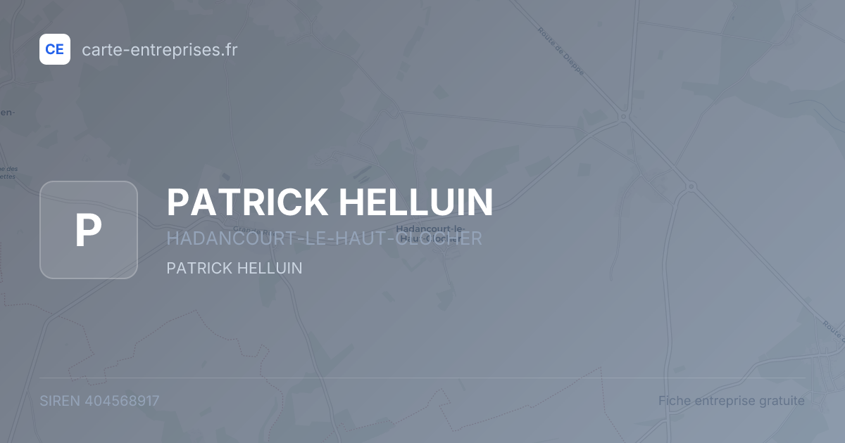 PATRICK HELLUIN — 404568917 — fiche entreprise