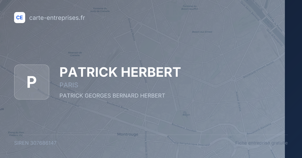 PATRICK HERBERT — 307686147 — fiche entreprise