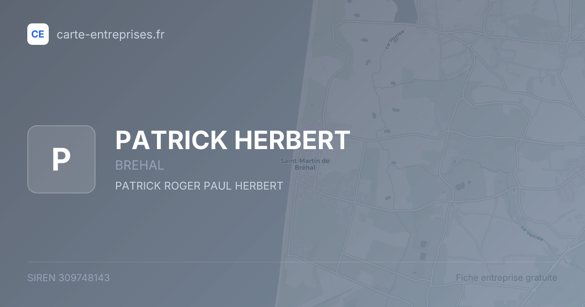 PATRICK HERBERT — 309748143 — fiche entreprise