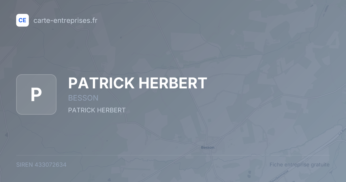 PATRICK HERBERT — 433072634 — fiche entreprise
