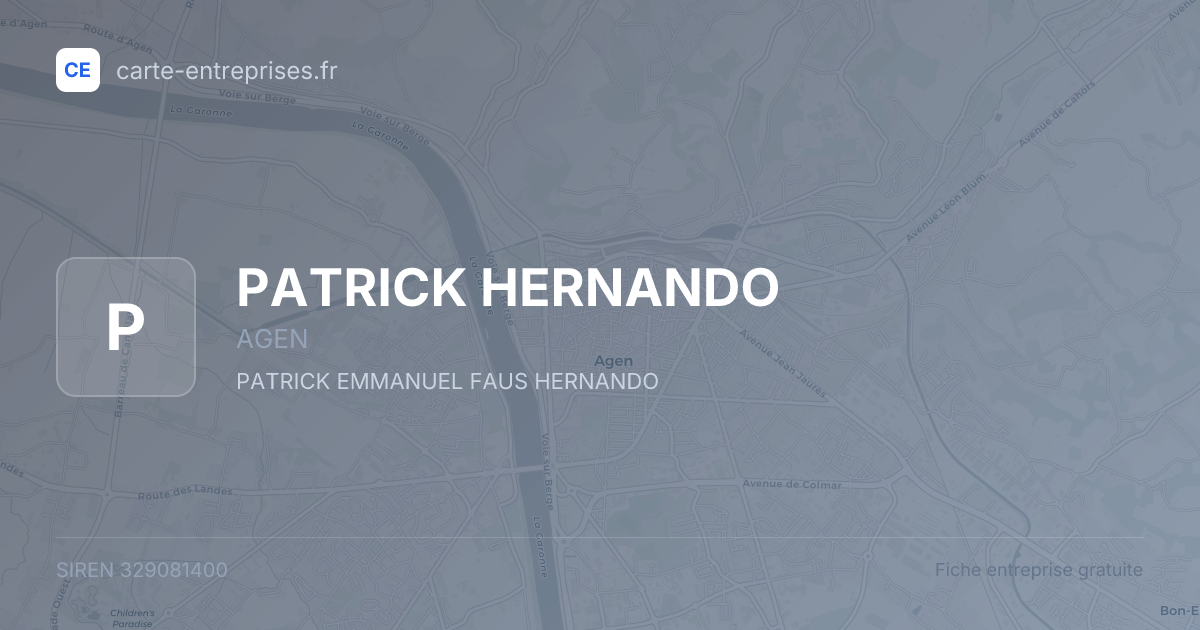 PATRICK HERNANDO — 329081400 — fiche entreprise