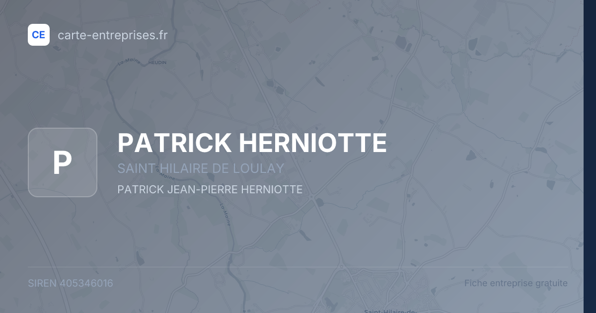 PATRICK HERNIOTTE — 405346016 — fiche entreprise