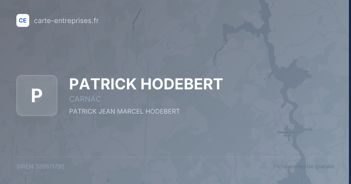 PATRICK HODEBERT — 326611795 — fiche entreprise