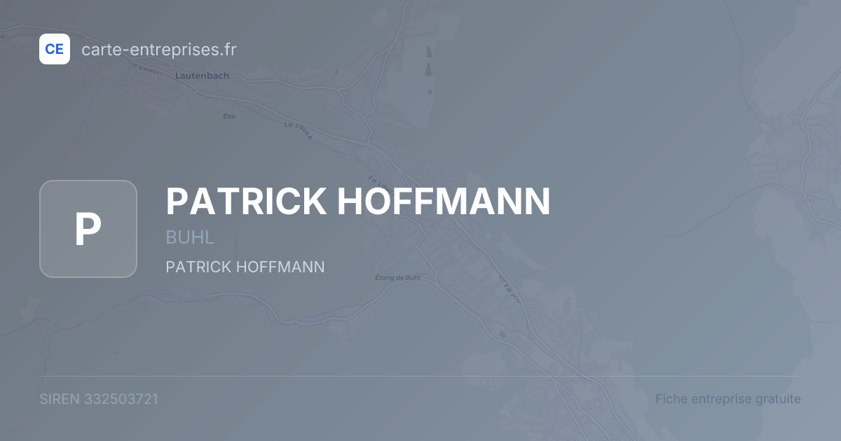 PATRICK HOFFMANN — 332503721 — fiche entreprise