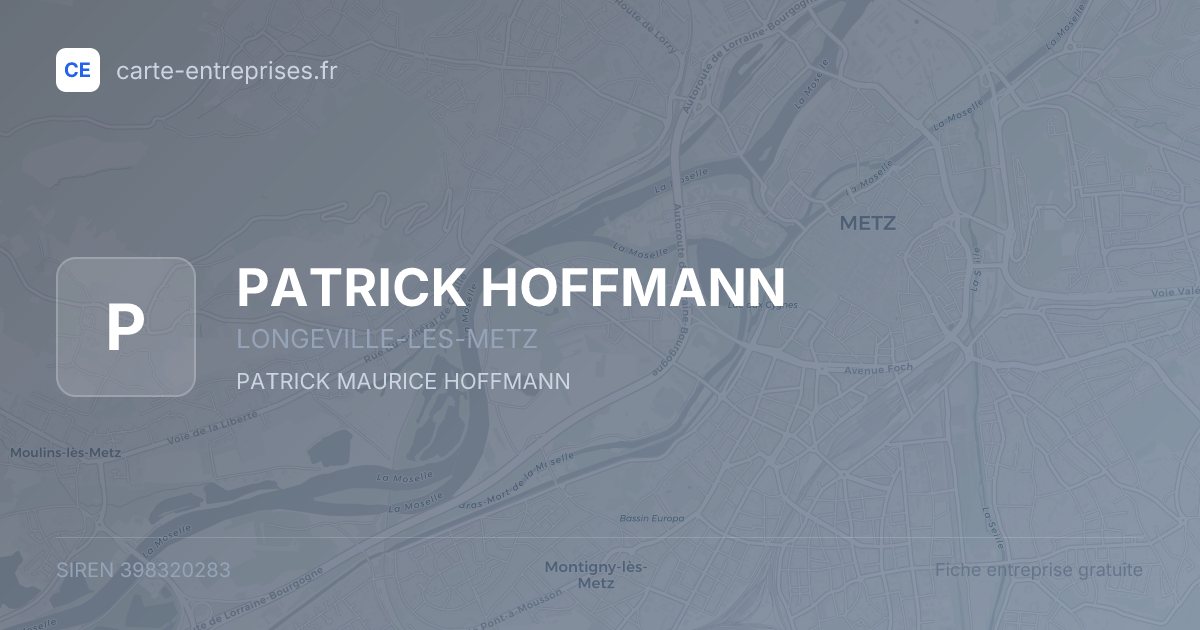 PATRICK HOFFMANN — 398320283 — fiche entreprise