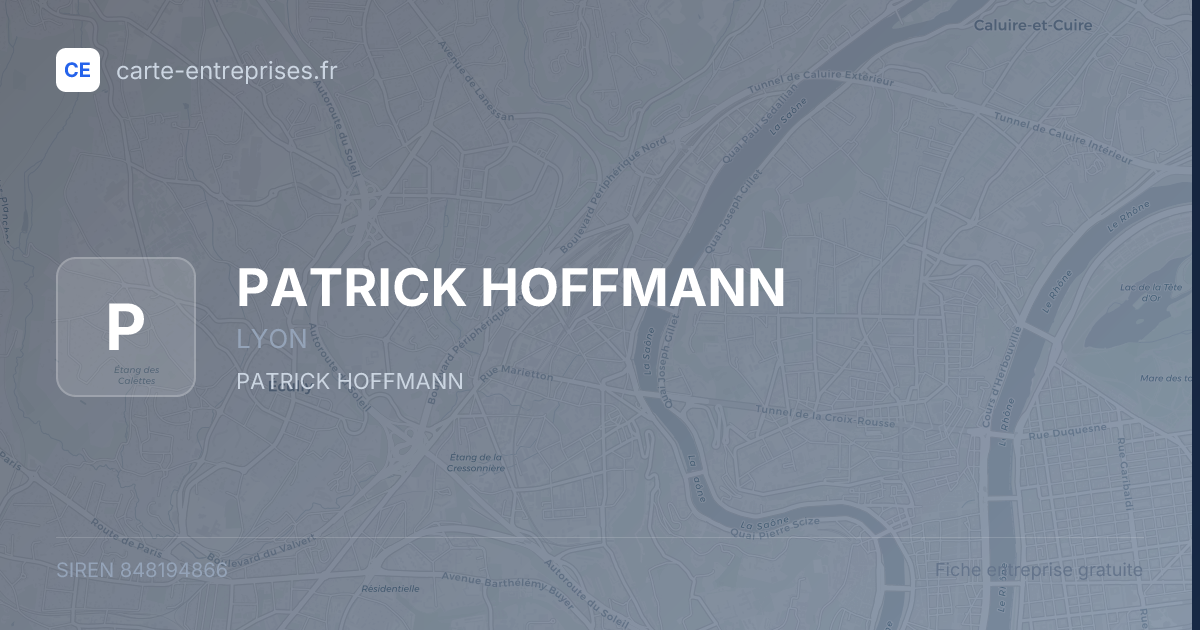 PATRICK HOFFMANN — 848194866 — fiche entreprise
