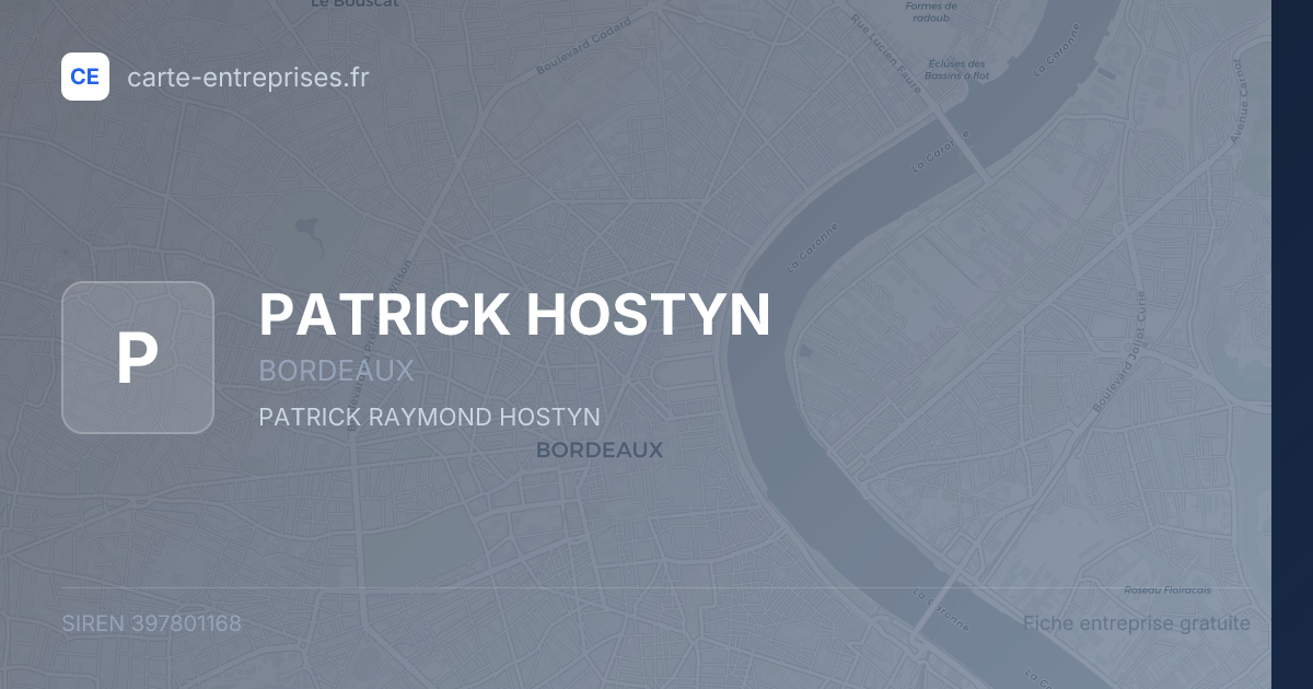 PATRICK HOSTYN — 397801168 — fiche entreprise