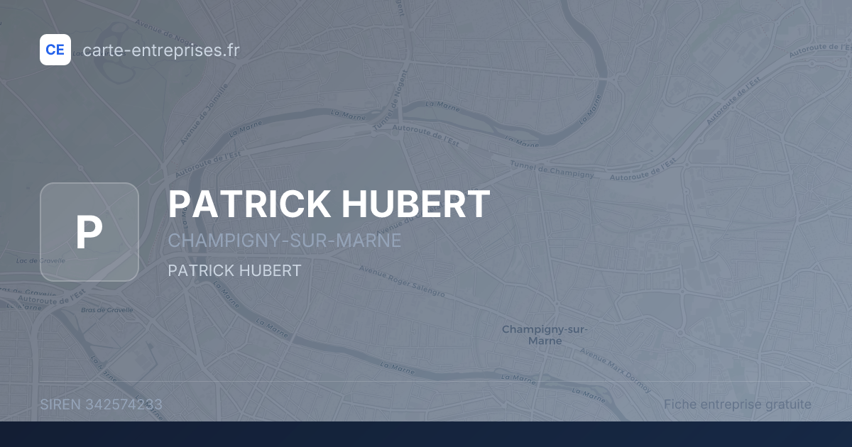 PATRICK HUBERT — 342574233 — fiche entreprise