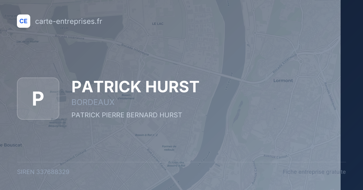 PATRICK HURST — 337688329 — fiche entreprise