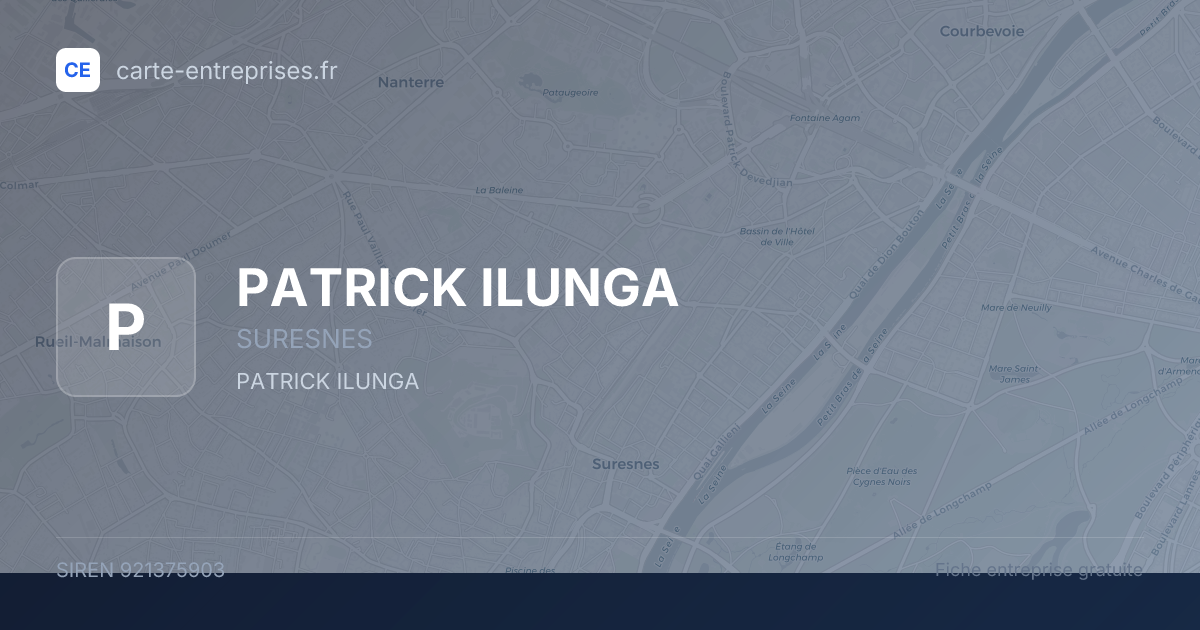 PATRICK ILUNGA — 921375903 — fiche entreprise