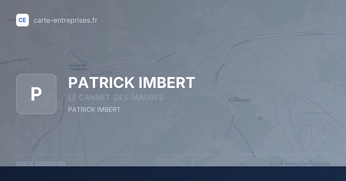 PATRICK IMBERT — 393960109 — fiche entreprise