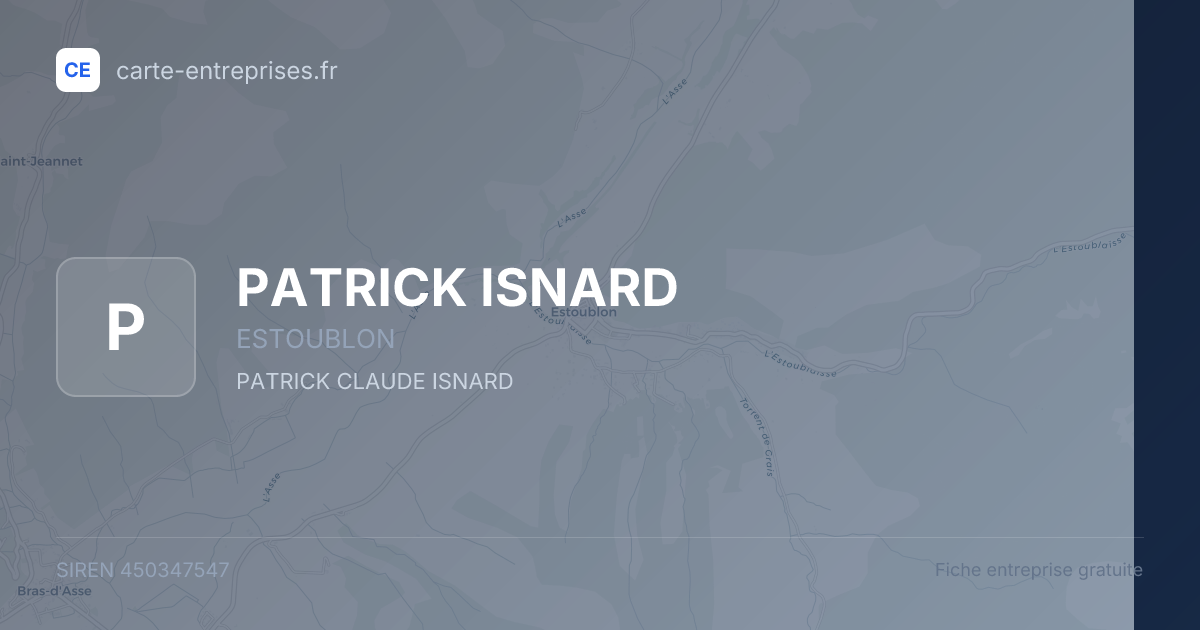 PATRICK ISNARD — 450347547 — fiche entreprise