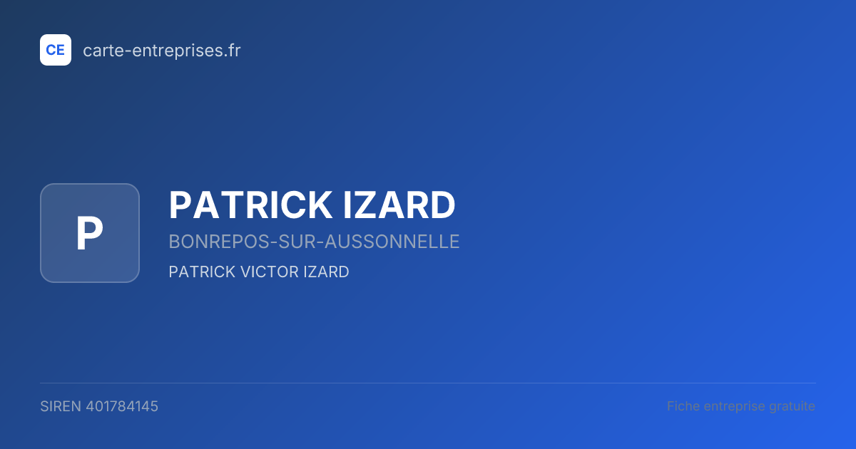 PATRICK IZARD — 401784145 — fiche entreprise