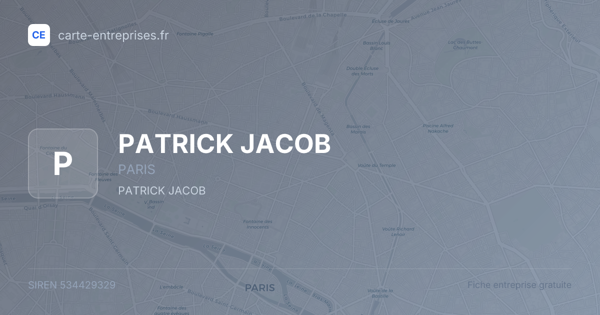 PATRICK JACOB — 534429329 — fiche entreprise