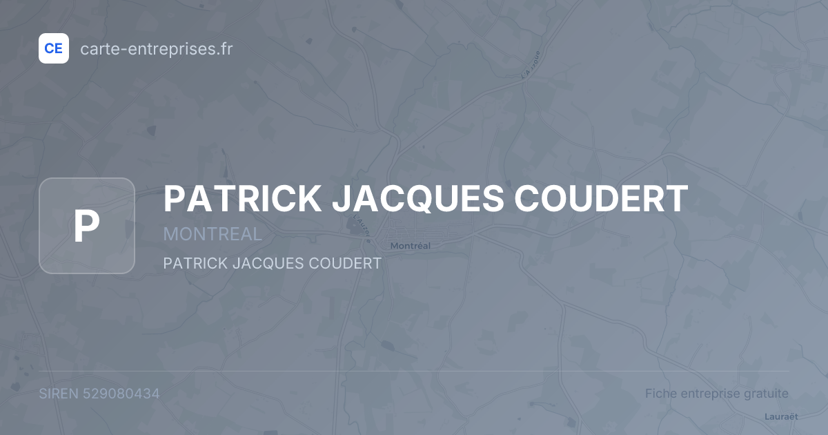 PATRICK JACQUES COUDERT — 529080434 — fiche entreprise