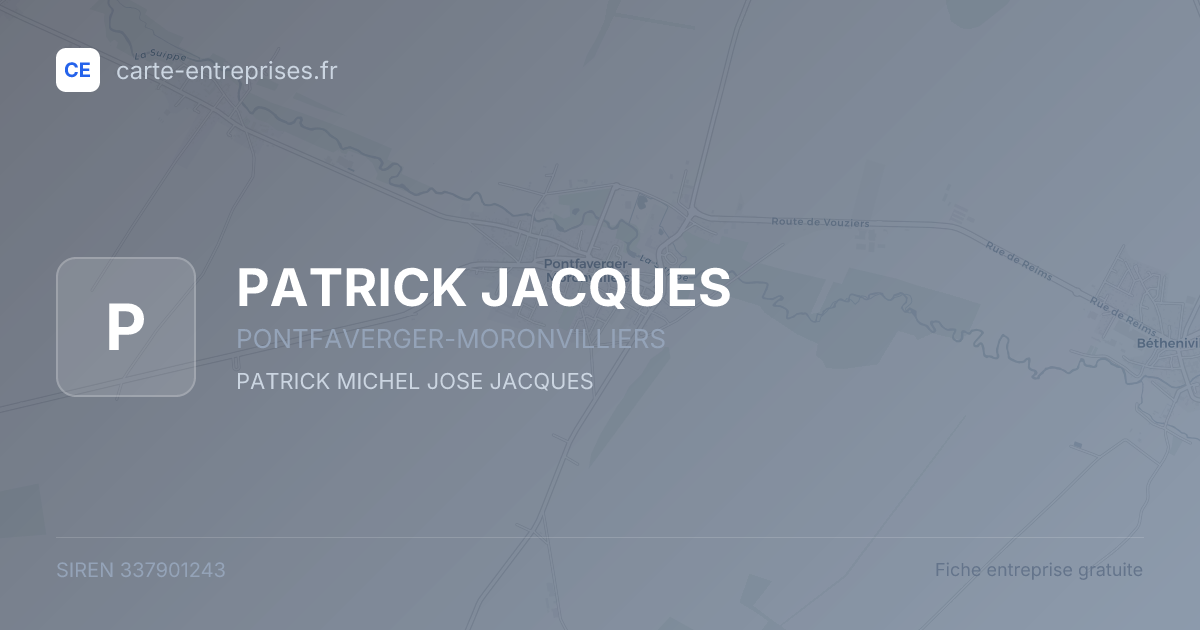 PATRICK JACQUES — 337901243 — fiche entreprise