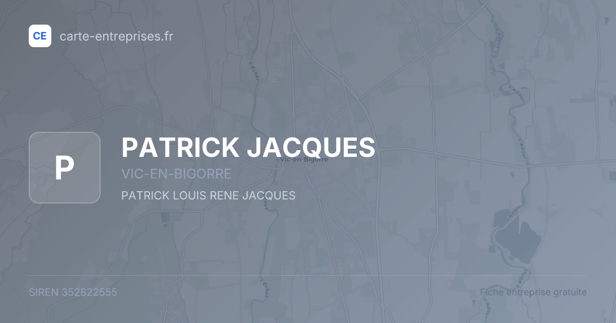 PATRICK JACQUES — 352822555 — fiche entreprise
