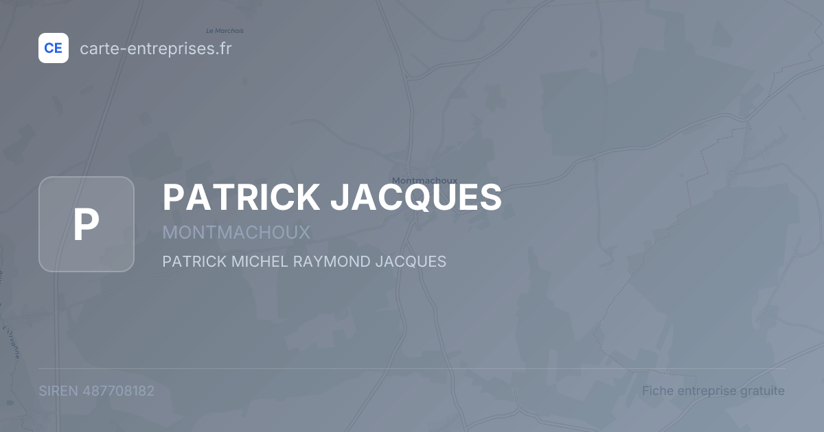 PATRICK JACQUES — 487708182 — fiche entreprise