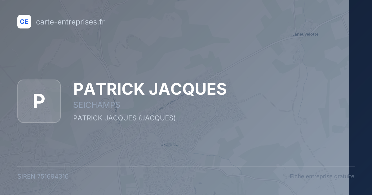 PATRICK JACQUES — 751694316 — fiche entreprise