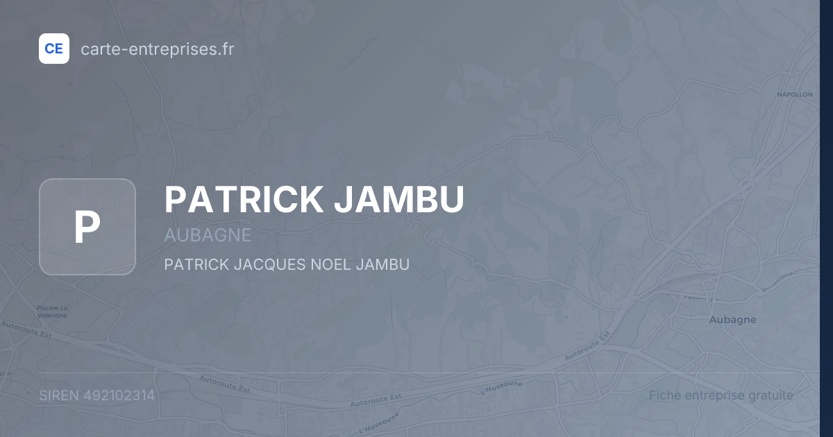 PATRICK JAMBU — 492102314 — fiche entreprise