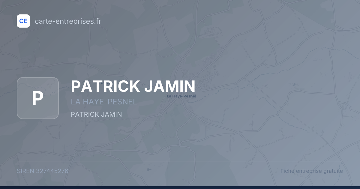 PATRICK JAMIN — 327445276 — fiche entreprise