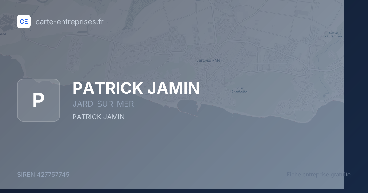 PATRICK JAMIN — 427757745 — fiche entreprise