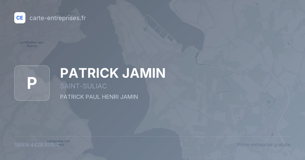 PATRICK JAMIN — 442830394 — fiche entreprise