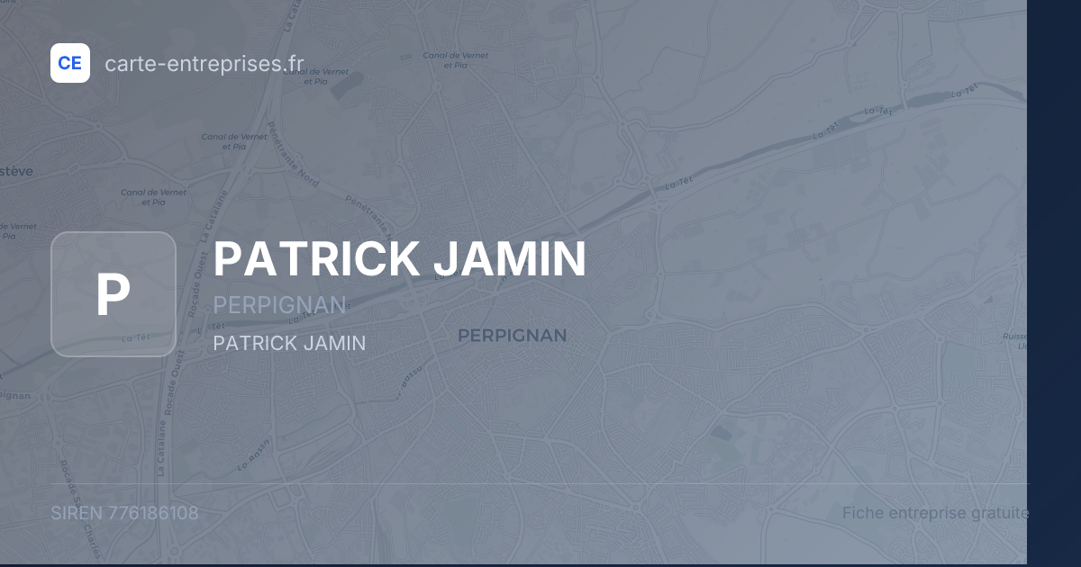 PATRICK JAMIN — 776186108 — fiche entreprise