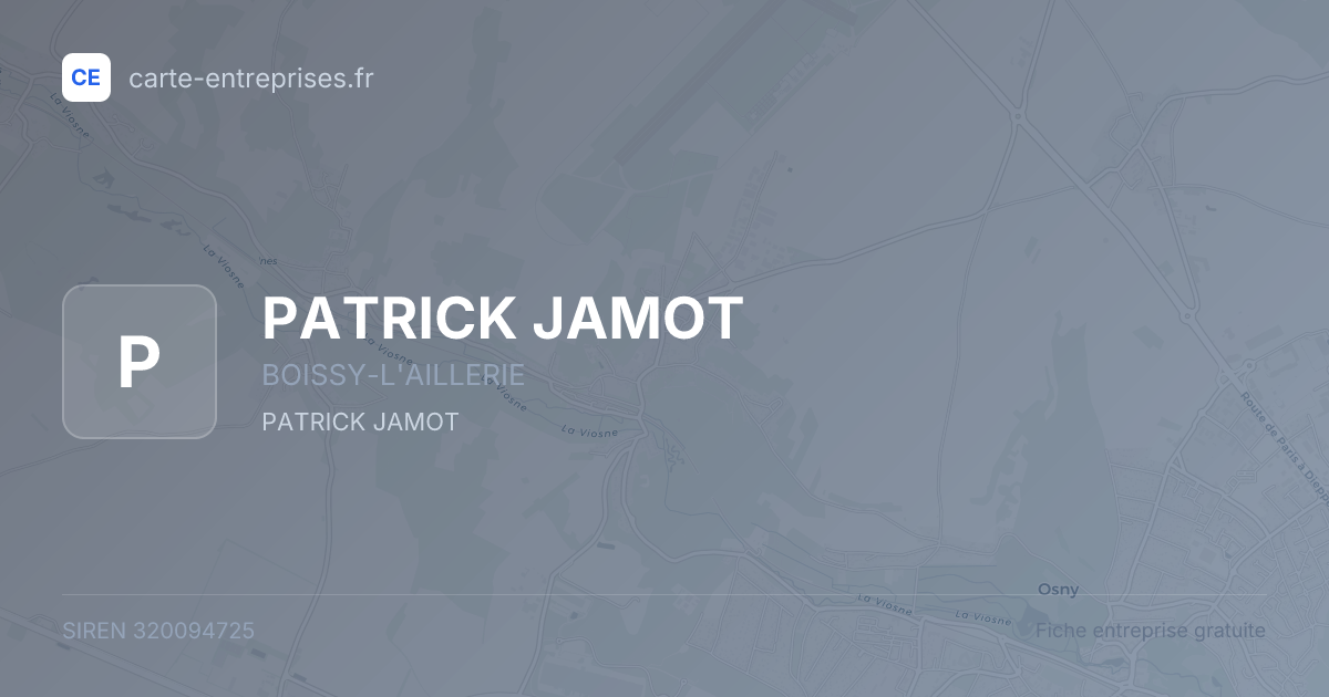 PATRICK JAMOT — 320094725 — fiche entreprise