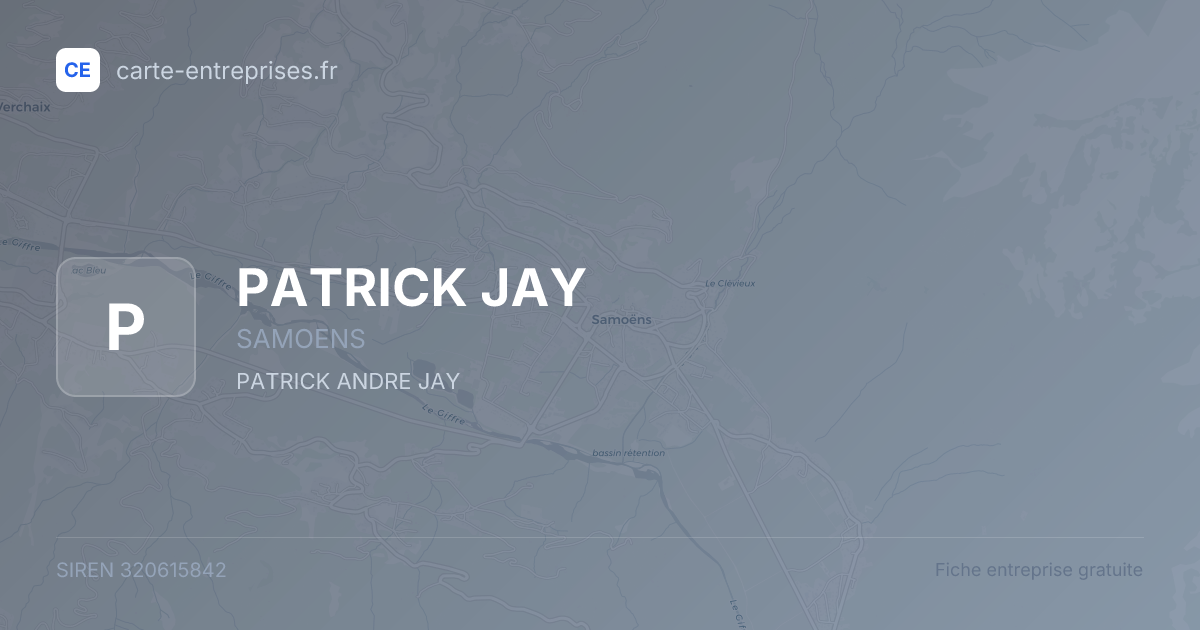PATRICK JAY — 320615842 — fiche entreprise