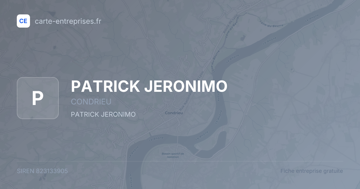 PATRICK JERONIMO — 823133905 — fiche entreprise