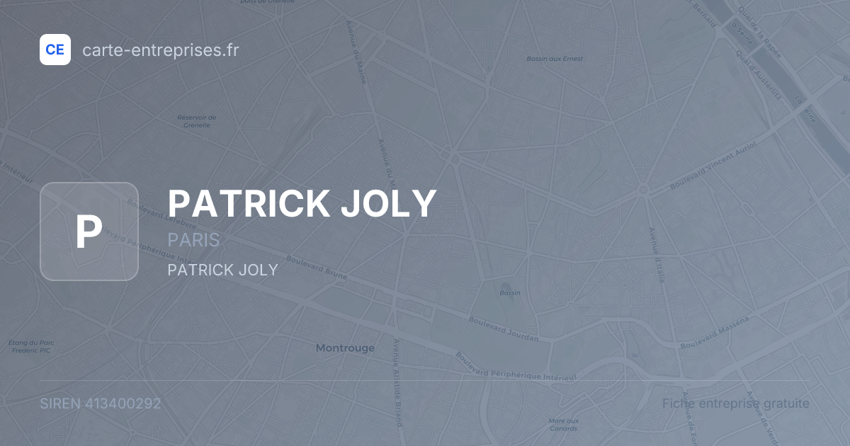 PATRICK JOLY — 413400292 — fiche entreprise