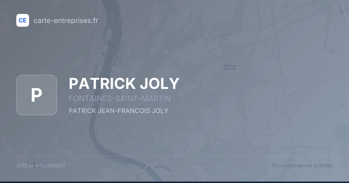 PATRICK JOLY — 419748660 — fiche entreprise