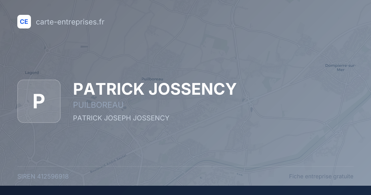 PATRICK JOSSENCY — 412596918 — fiche entreprise