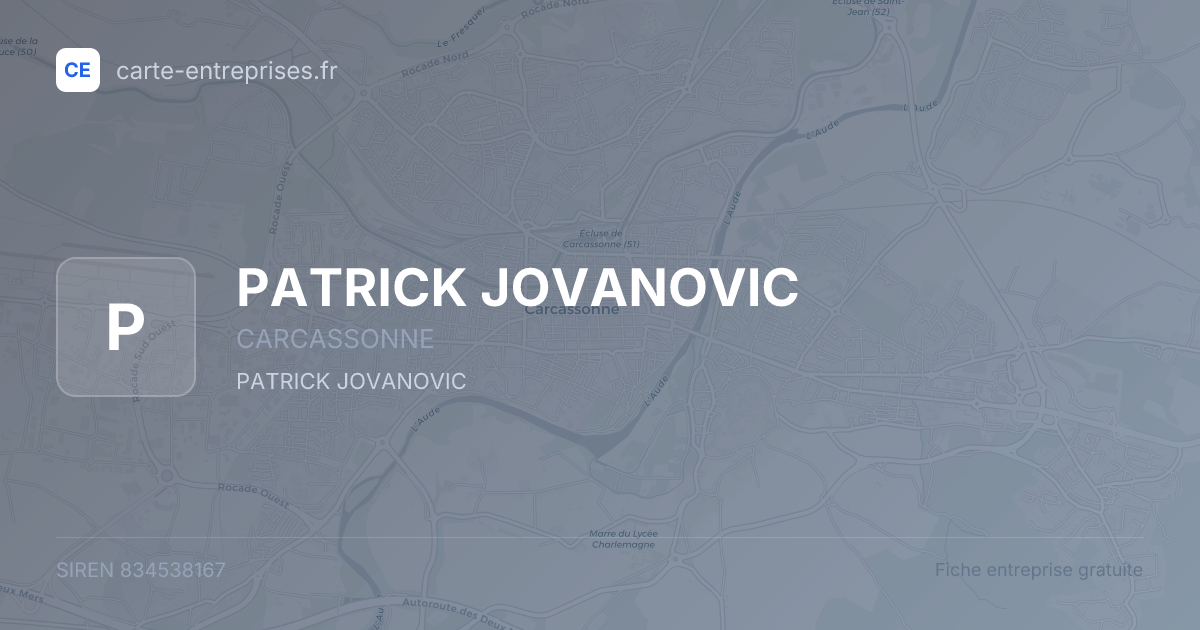 PATRICK JOVANOVIC — 834538167 — fiche entreprise