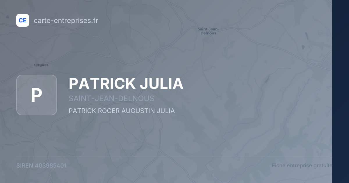PATRICK JULIA — 403985401 — fiche entreprise