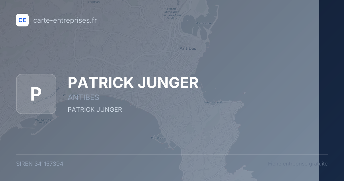 PATRICK JUNGER — 341157394 — fiche entreprise