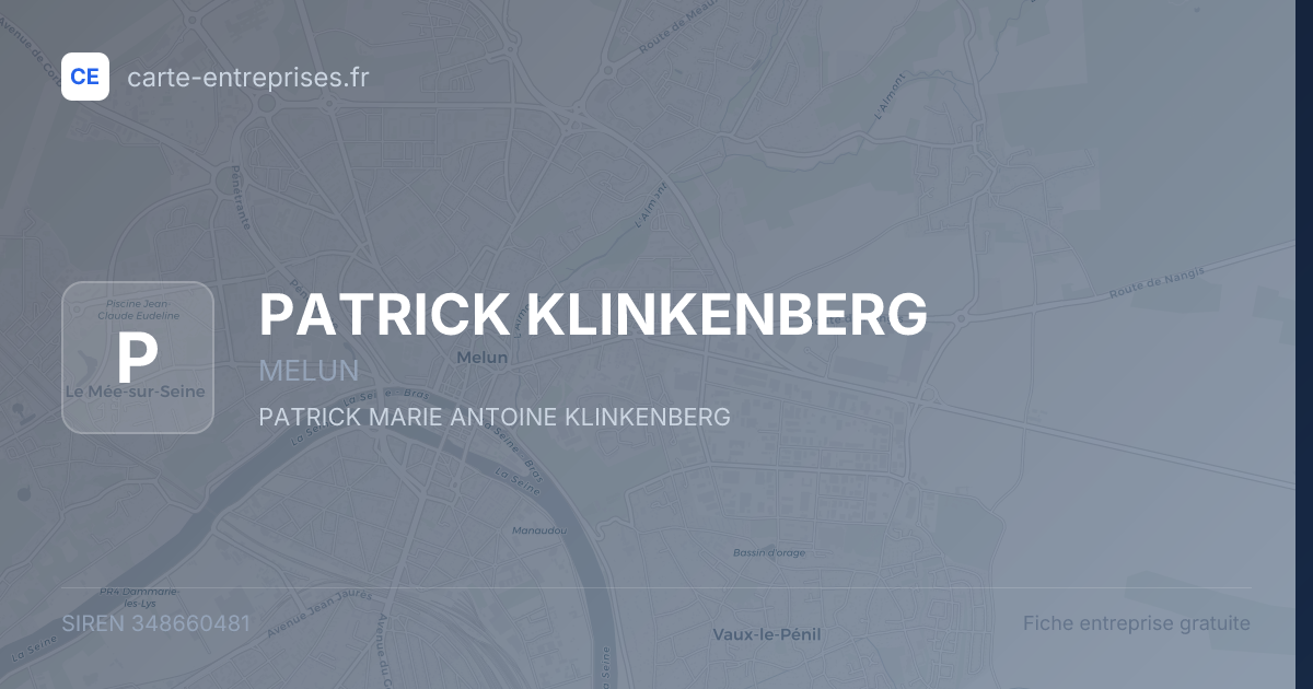 PATRICK KLINKENBERG — 348660481 — fiche entreprise